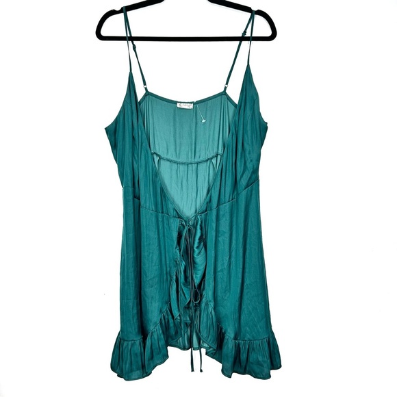 INTAMITELY FREE PEOPLE all my love shine wrap slip dress Q19 - Picture 1 of 7